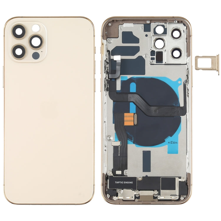 Battery Back Cover Assembly (with Side Keys & Speaker Ringer Buzzer & Motor & Camera Lens & Card Tray & Power Button + Volume Button + Charging Port & Wireless Charging Module) for iPhone 12 Pro, For iPhone 12 Pro(Blue), For iPhone 12 Pro(White)�������...