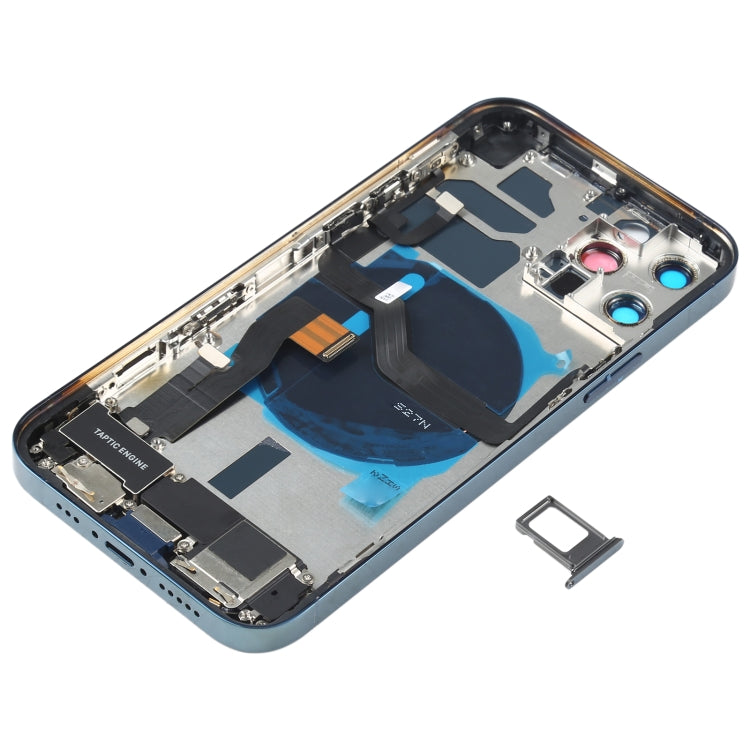 Battery Back Cover Assembly (with Side Keys & Speaker Ringer Buzzer & Motor & Camera Lens & Card Tray & Power Button + Volume Button + Charging Port & Wireless Charging Module) for iPhone 12 Pro, For iPhone 12 Pro(Blue), For iPhone 12 Pro(White)�������...
