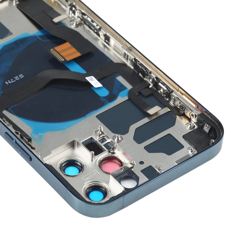 Battery Back Cover Assembly (with Side Keys & Speaker Ringer Buzzer & Motor & Camera Lens & Card Tray & Power Button + Volume Button + Charging Port & Wireless Charging Module) for iPhone 12 Pro, For iPhone 12 Pro(Blue), For iPhone 12 Pro(White)�������...