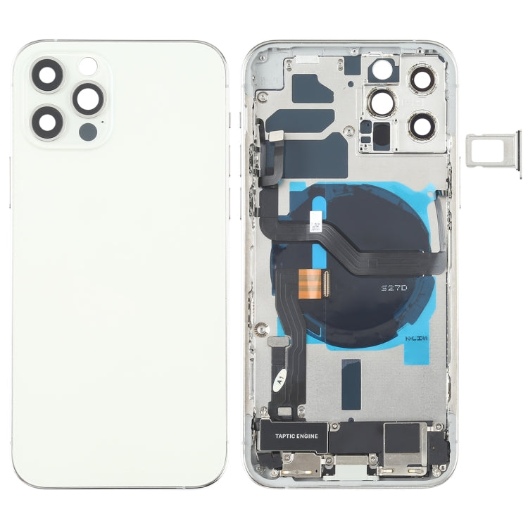 Battery Back Cover Assembly (with Side Keys & Speaker Ringer Buzzer & Motor & Camera Lens & Card Tray & Power Button + Volume Button + Charging Port & Wireless Charging Module) for iPhone 12 Pro, For iPhone 12 Pro(Blue), For iPhone 12 Pro(White)�������...