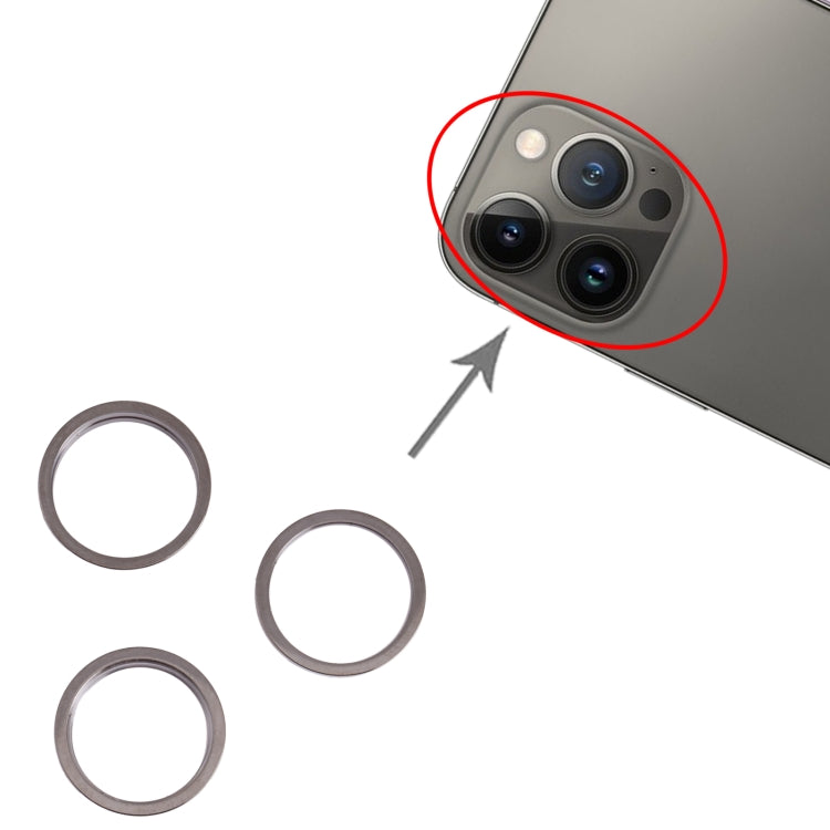 3 PCS Rear Camera Glass Lens Metal Outside Protector Hoop Ring for iPhone 13 Pro, For iPhone 13 Pro