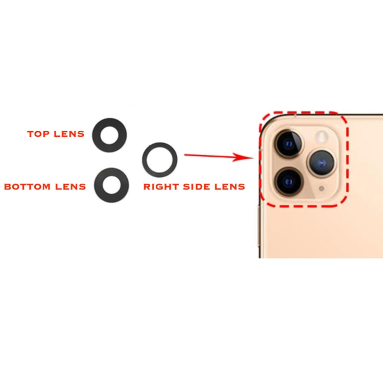 3 PCS / Set Back Camera Lens for iPhone 11 Pro, For iPhone 11 Pro