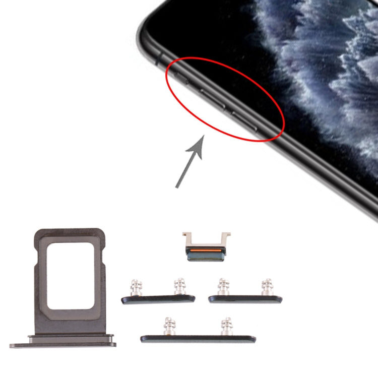SIM Card Tray + SIM Card Tray + Side Key for iPhone 11 Pro Max / 11 Pro, For iPhone 11 Pro Max(double card), For iPhone 11 Pro Max(Single card)