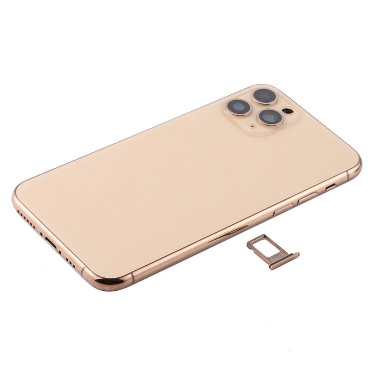 Battery Back Cover Assembly (with Side Keys & Power Button + Volume Button Flex Cable & Wireless Charging Module & Motor & Charging Port & Speaker Ringer Buzzer & Card Tray & Camera Lens Cover) for iPhone 11 Pro Max