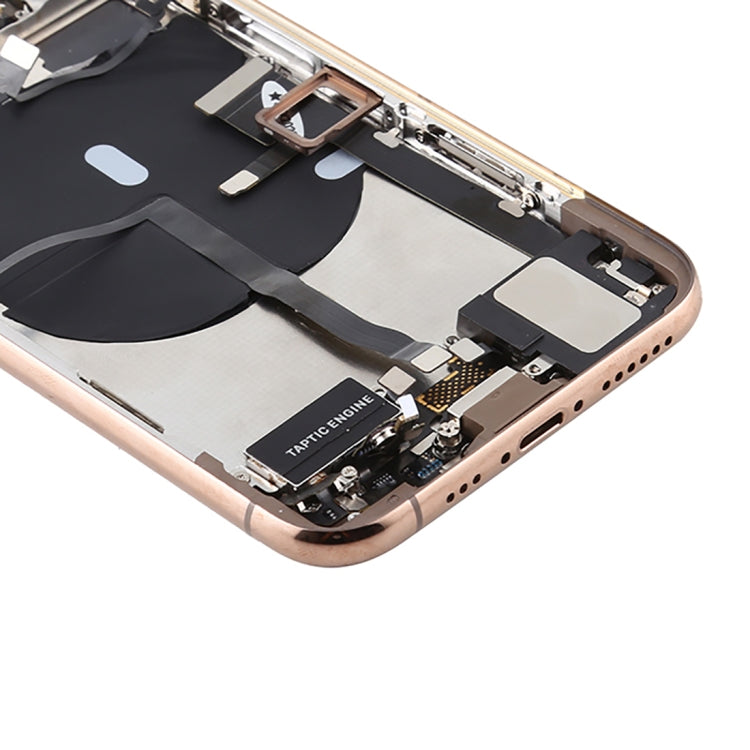 Battery Back Cover Assembly (with Side Keys & Power Button + Volume Button Flex Cable & Wireless Charging Module & Motor & Charging Port & Speaker Ringer Buzzer & Card Tray & Camera Lens Cover) for iPhone 11 Pro Max