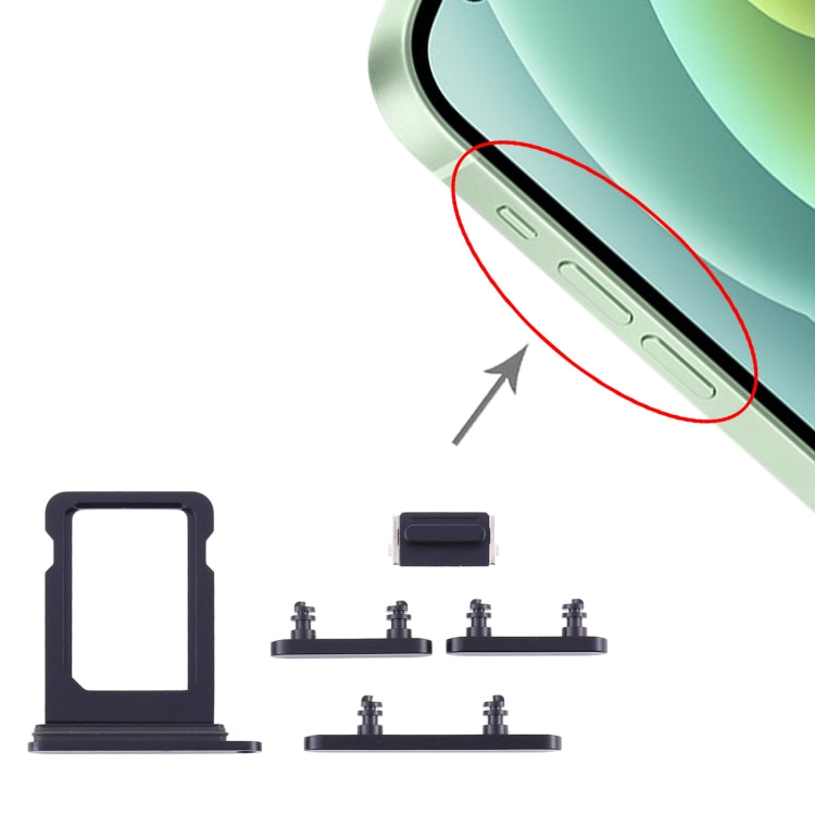 Bandeja para tarjeta SIM + Teclas laterales para iPhone 12 Mini, para iPhone 12 Mini (una tarjeta)