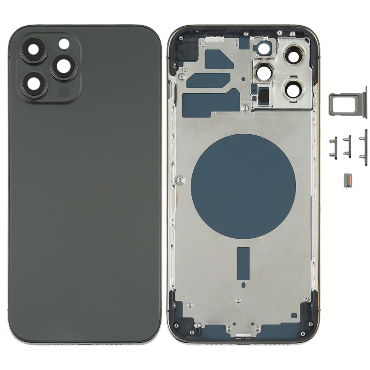 Back Housing Cover with SIM Card Tray & Side keys & Camera Lens for iPhone 12 Pro Max, For iPhone 12 Pro Max(with Card Tray & Side Keys), For iPhone 12 Pro Max(with SIM Card Tray & Side Keys)