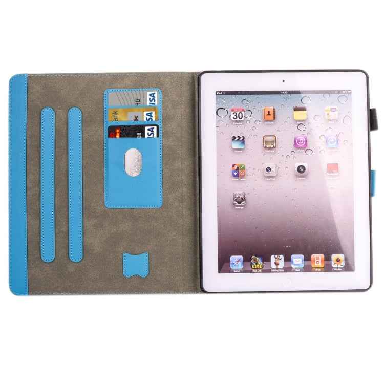 For iPad 4 / 3 / 2  Horizontal Flip Leather Case with Holder & Wallet & Card Slots & Pen Slot