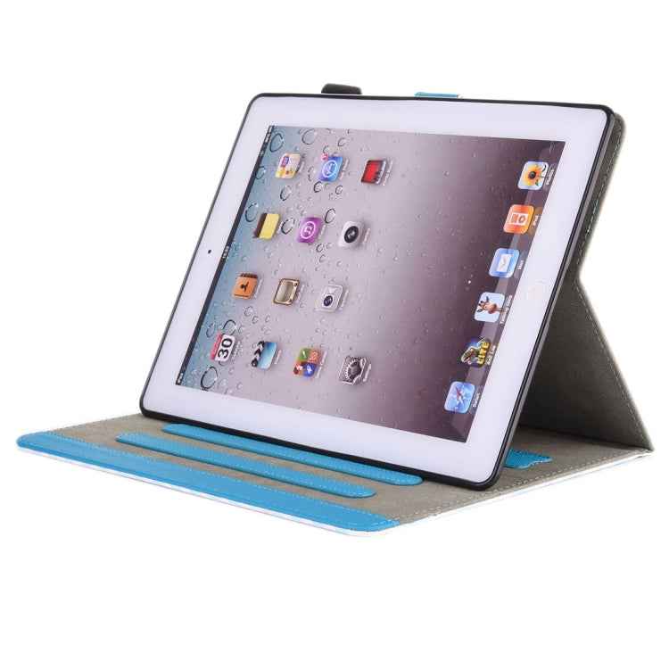 For iPad 4 / 3 / 2  Horizontal Flip Leather Case with Holder & Wallet & Card Slots & Pen Slot