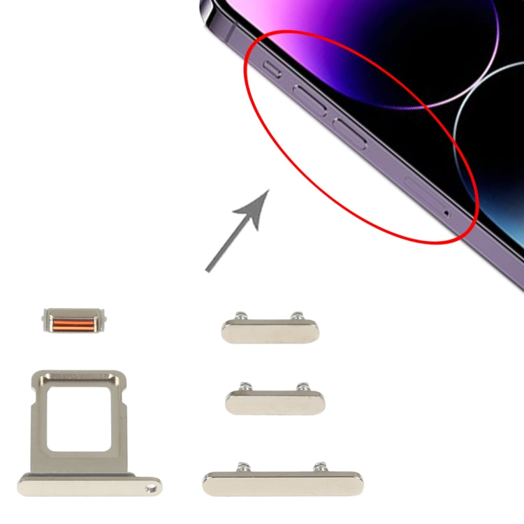 SIM Card Tray + Side Keys for iPhone 14 Pro, For iPhone 14 Pro (Single card), For iPhone 14 Pro(Purple), For iPhone 14 Pro, For iPhone 14 Pro(Single card)