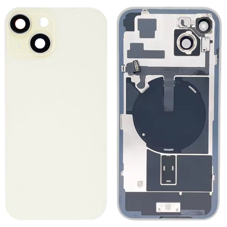 Coque arrière en verre pour iPhone 15 Plus avec support de flash et module de chargement sans fil
