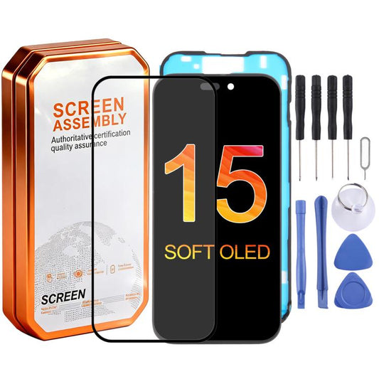 HXL Soft OLED Screen For iPhone 15, For iPhone 15