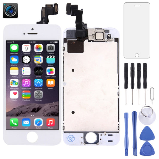 LCD Screen with Front Camera for iPhone 5S, 4 in 1 for i5s White - BSPART