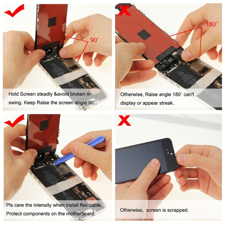 LCD Screen with Front Camera for iPhone 5S, 4 in 1 for i5s White - BSPART