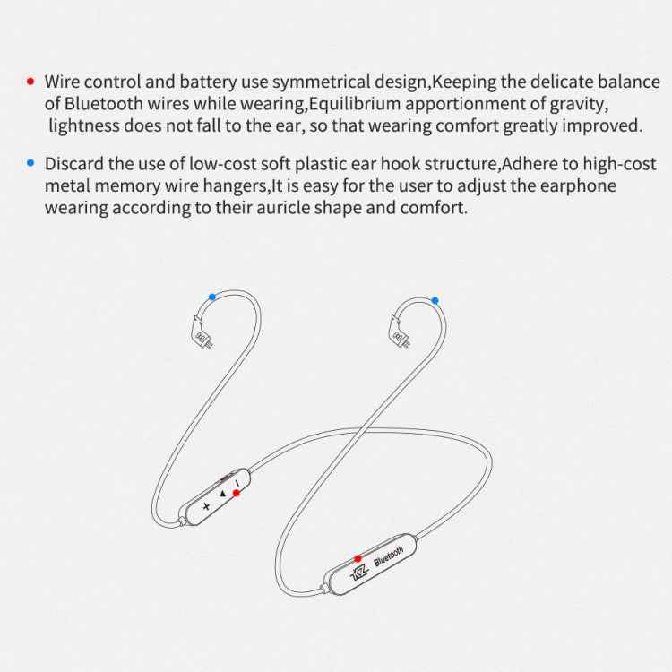 KZ Waterproof High Fidelity Bluetooth Upgrade Cable for KZ ZST / ZS10 / ES4 / ES3 / ZSR Earphones