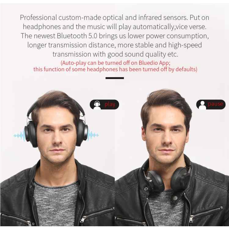 Bluedio TMS Bluetooth Version 5.0 Headset Bluetooth Headset Can Connect Cloud Data to APP