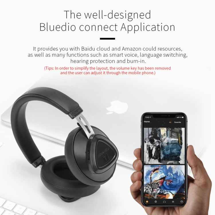 Bluedio TMS Bluetooth Version 5.0 Headset Bluetooth Headset Can Connect Cloud Data to APP