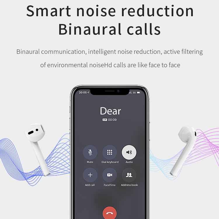 i9 Touch Wireless TWS Sport Bilateral Stereo Bluetooth 5.0 Headset with Charging Box, Touch Version