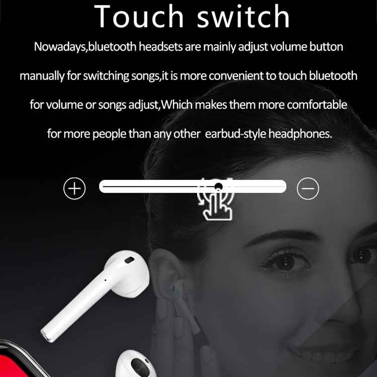i9 Touch Wireless TWS Sport Bilateral Stereo Bluetooth 5.0 Headset with Charging Box, Touch Version