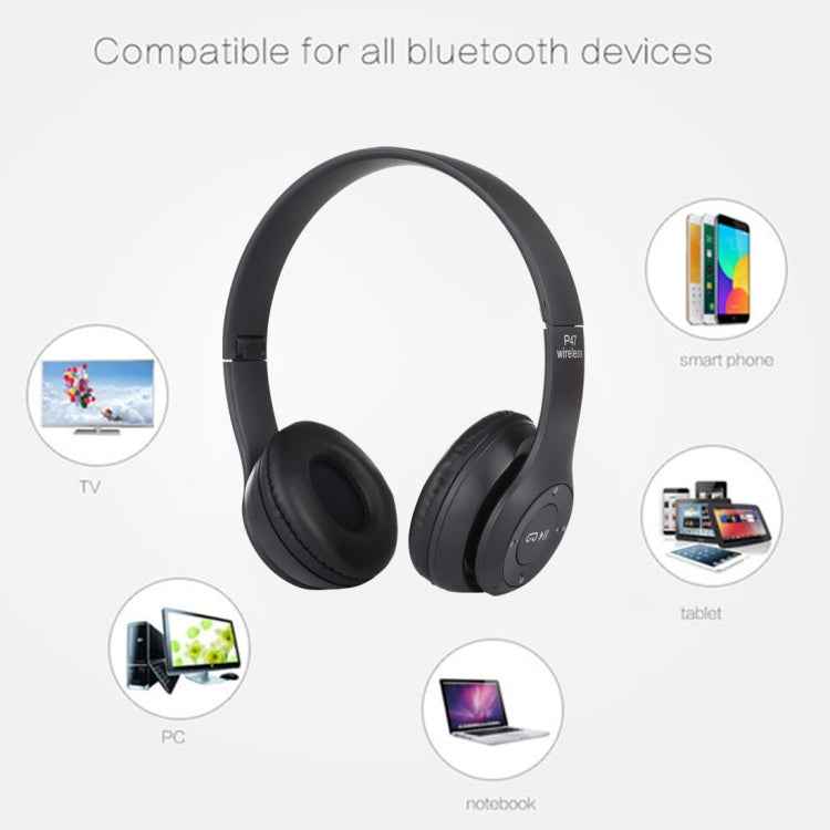 P47 Foldable Wireless Bluetooth Headphone with 3.5mm Audio Jack, Support MP3 / Call
