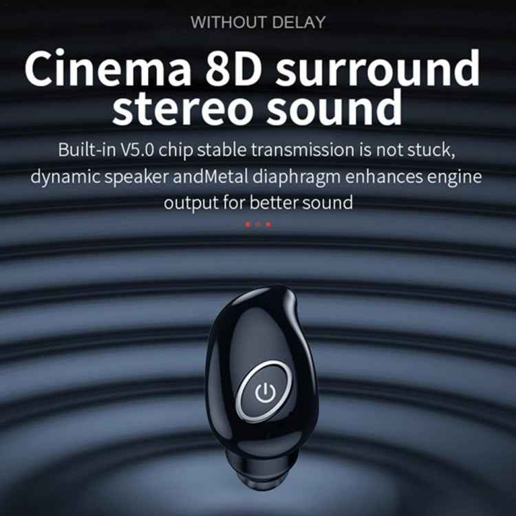 V21 Mini Single Ear Stereo Bluetooth V5.0 Wireless Earphones without Charging Box