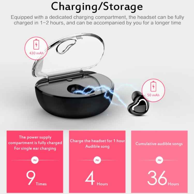 X7 Bluetooth 4.1 Mini Invisible Wireless Sports Bluetooth Earphone with Charging Box