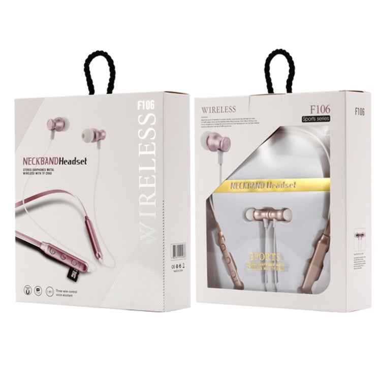 F106 Bluetooth 4.2 Hanging Neck Design Bluetooth Headset, Support Music Play & Switching & Volume Control & Answer