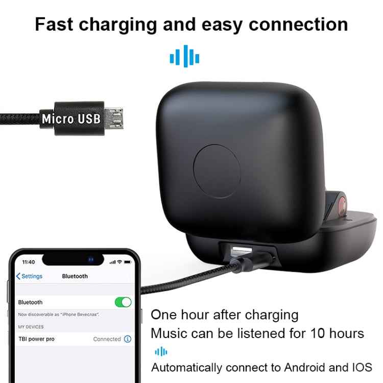 Q83 Wireless Ear-mounted Sports Bluetooth Earphone with Charging Box, Supports Three-screen LED Power Display & Power Bank