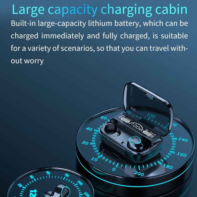 M10 Bluetooth 5.1 TWS Digital Display Wireless Bluetooth Earphone with Charging Box, Support Touch & Siri & Battery Display
