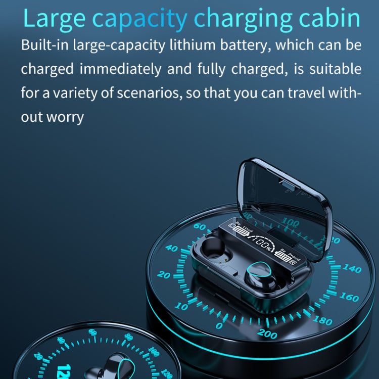 M10 Bluetooth 5.1 TWS Digital Display Wireless Bluetooth Earphone with Charging Box, Support Touch & Siri & Battery Display