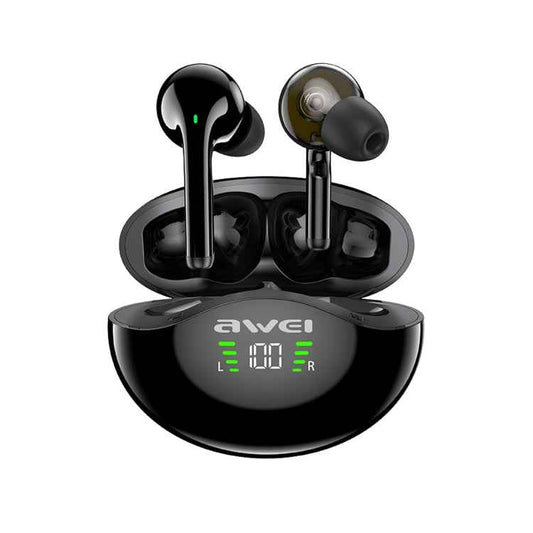 awei T12P Bluetooth 5.1 LED Display Wireless Bluetooth Earphone