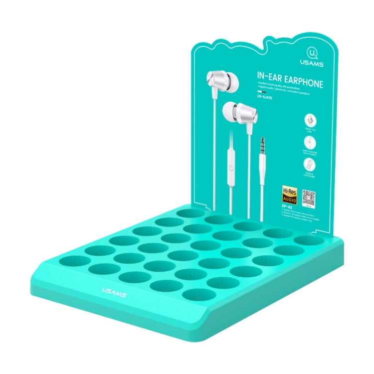 30 PCS USAMS EP-42 3.5mm Plating Metal In-ear Wired Earphone, Length: 1.2m, Test Tube Packaging