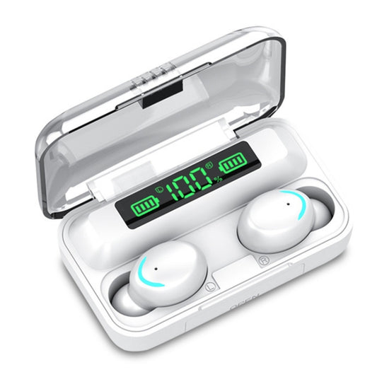 F9-5C LED Light + Digital Display Noise Reduction Bluetooth Earphone(Black), F9-5C LED Light White, F9-5C LED Light Black