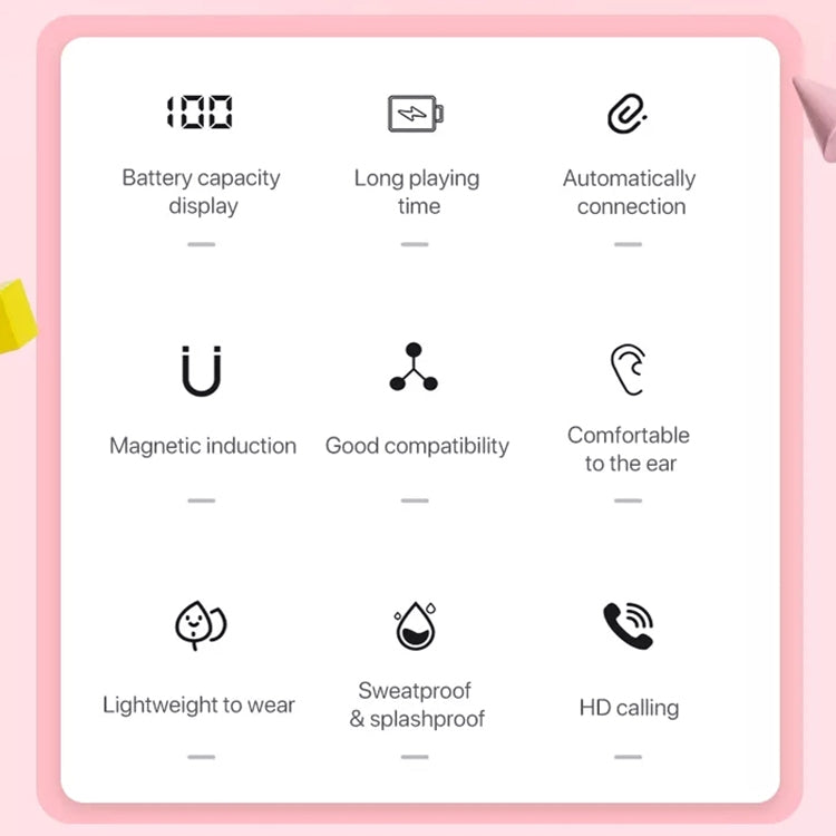 ETE-16 TWS Semi-In-Ear Digital Display Sports Bluetooth Earphones