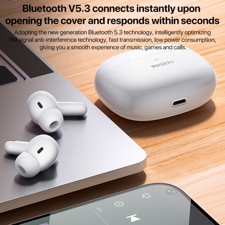 Yesido TWS28 ANC+ENC Dual Noise Reduction Smart TWS Wireless Bluetooth Earphone, TWS28 Beige