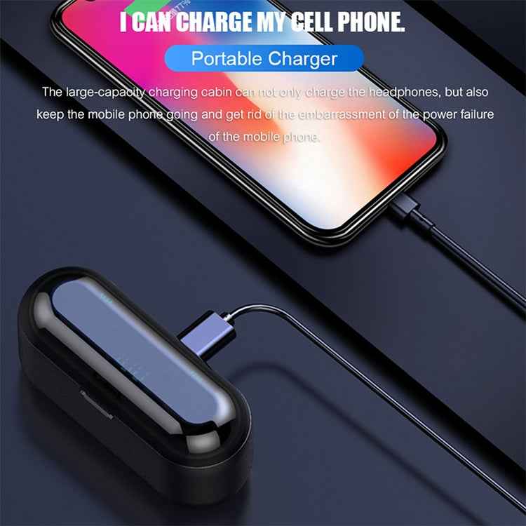 F9 TWS V5.0 Touch Control Binaural Wireless Bluetooth Headset with Charging Case and Digital Display