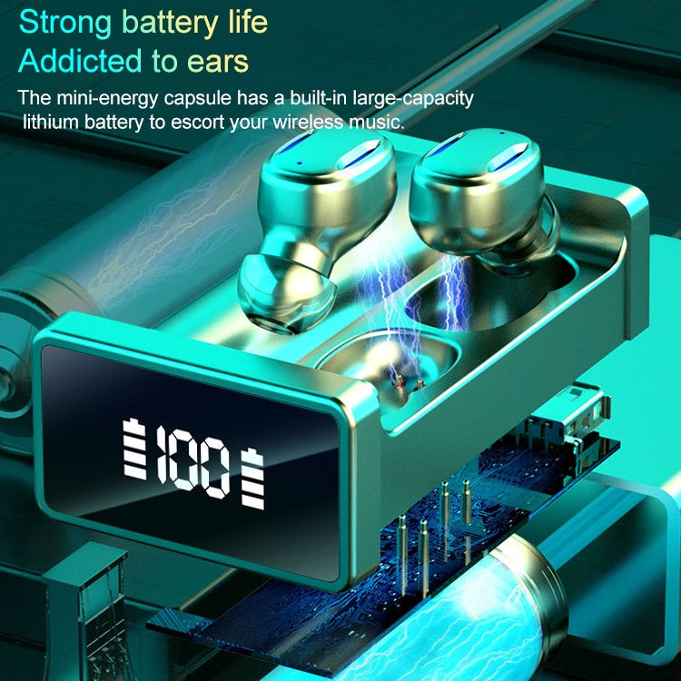 A22 English Version Pull-out Digital Display Bluetooth Earphone with Magnetic Charging Box, Support Touch Light & Power Bank