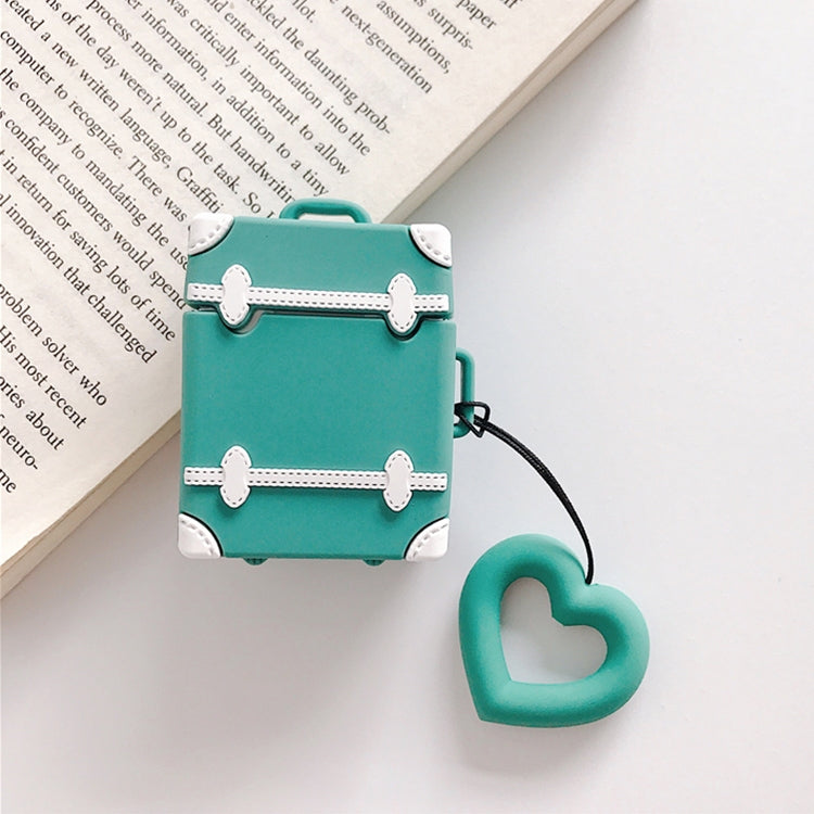 Wireless Earphones Shockproof Candy Colored Suitcase Silicone Protective Case for Apple AirPods 1 / 2, Blue, Apricot, Yellow, Orange, Pink, Green