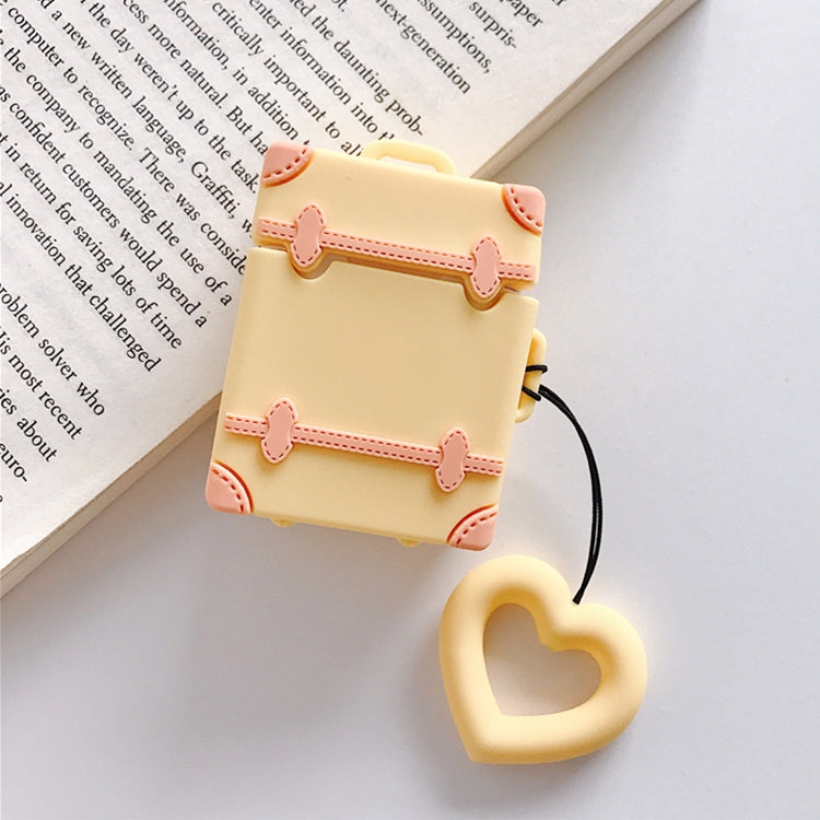 Wireless Earphones Shockproof Candy Colored Suitcase Silicone Protective Case for Apple AirPods 1 / 2, Blue, Apricot, Yellow, Orange, Pink, Green