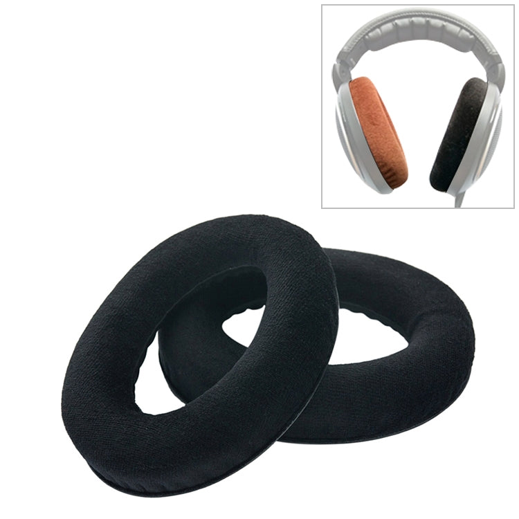 2 PCS For Sennheiser HD515 / HD555 / HD595 / HD598 / HD558 / PC360 Flannel Earphone Cushion Cover Earmuffs Replacement Earpads with Tone Tuning Cotton, Velvet Brown, Velvet Black