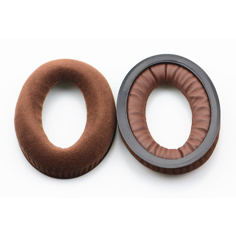 2 PCS For Sennheiser HD515 / HD555 / HD595 / HD598 / HD558 / PC360 Flannel Earphone Cushion Cover Earmuffs Replacement Earpads with Tone Tuning Cotton, Velvet Brown, Velvet Black