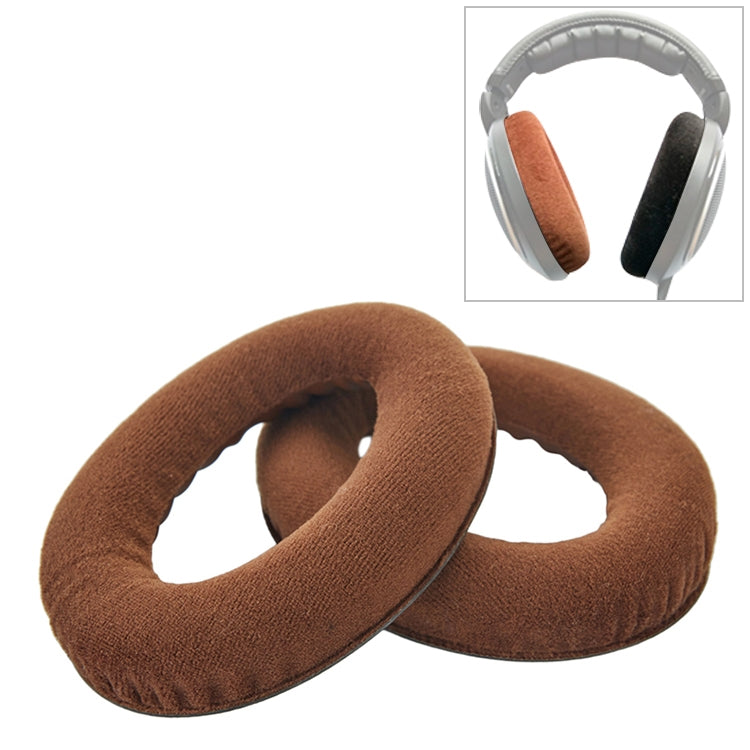 2 PCS For Sennheiser HD515 / HD555 / HD595 / HD598 / HD558 / PC360 Flannel Earphone Cushion Cover Earmuffs Replacement Earpads with Tone Tuning Cotton, Velvet Brown, Velvet Black