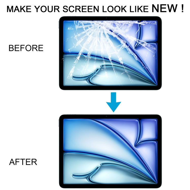 For iPad Air 11 inch 2024 A2899 A2900 Front Screen Outer Glass Lens with OCA Optically Clear Adhesive, A2899 A2900