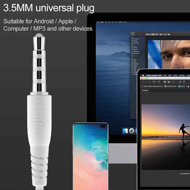 Langsdom MJ31 1.2m Wired Half  In-Ear 3.5mm Interface Stereo Earphones with Mic