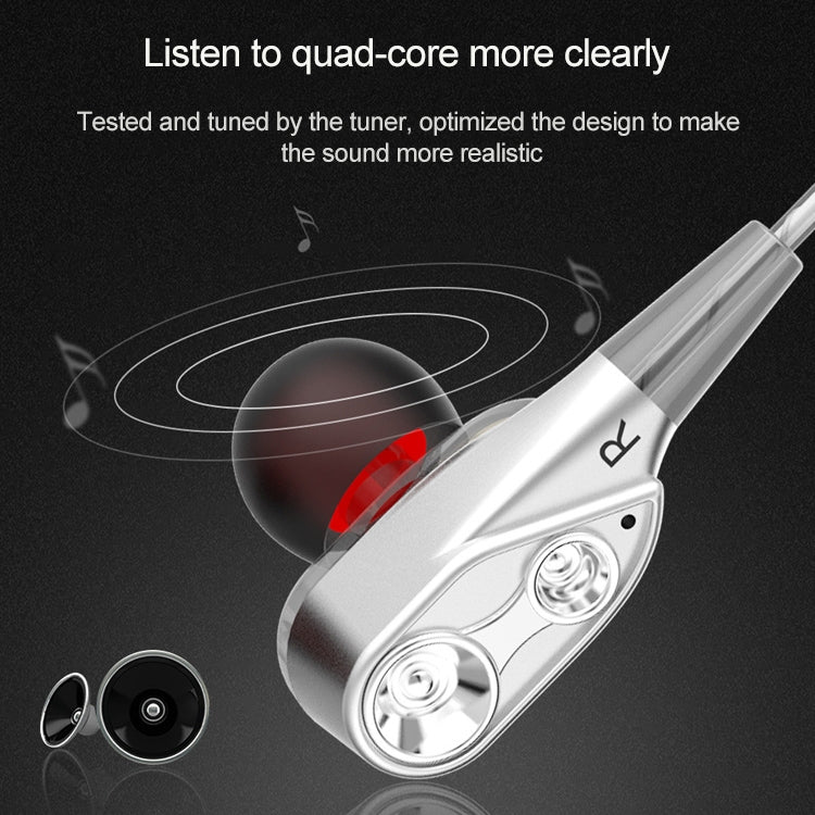 D12 1.2m Wired In Ear 3.5mm Interface Stereo Wire-Controlled HIFI Earphones Dual-motion Loop Running Game Music Headset With Packaging, D12 With Packaging (Black)