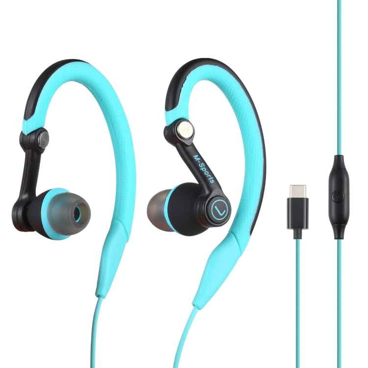 Mucro Type-C Plug In-Ear Sport Earhook Wired Stereo Headphones for Jogging Gym