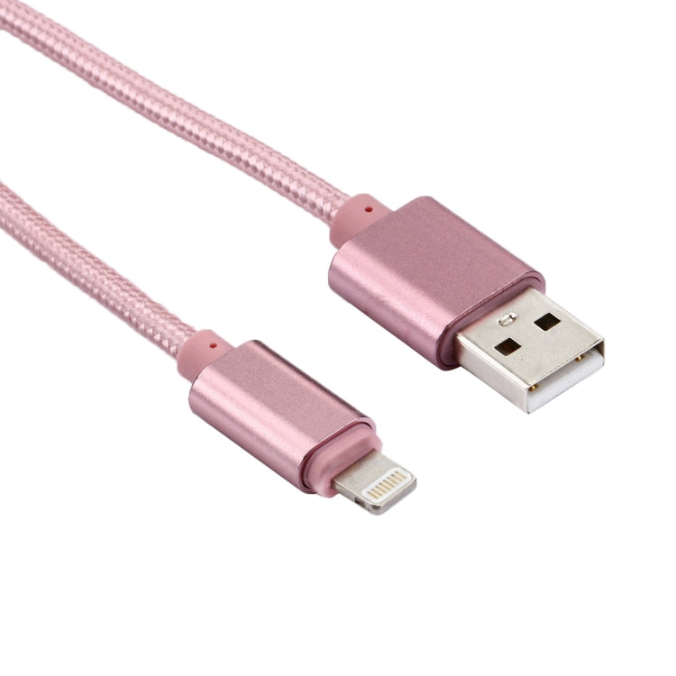 2m Woven Style Metal Head 84 Cores 8 Pin to USB 2.0 Data / Charger Cable