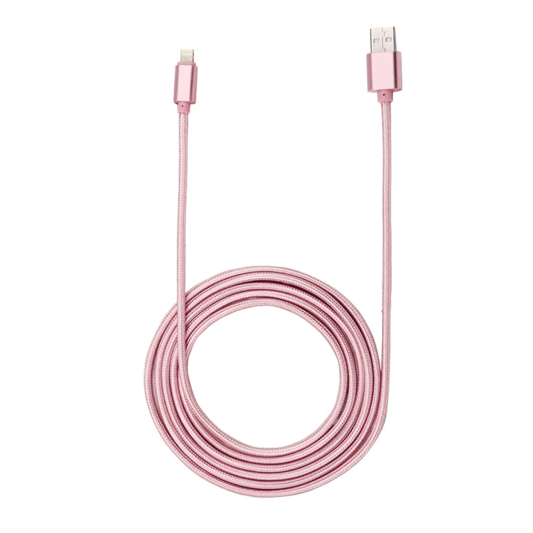 2m Woven Style Metal Head 84 Cores 8 Pin to USB 2.0 Data / Charger Cable