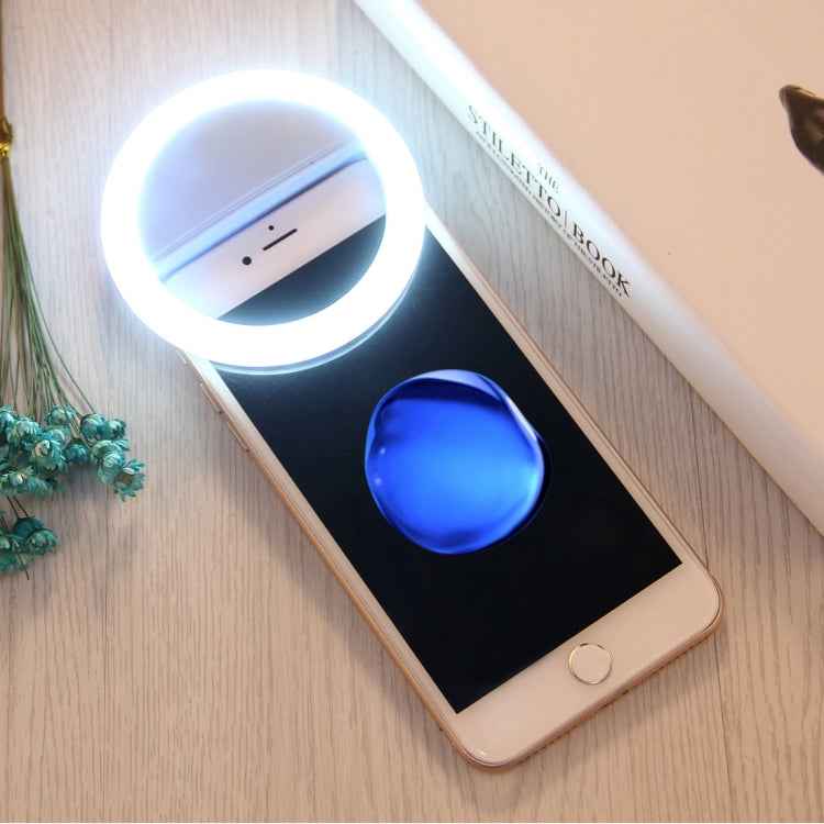 Charging Selfie Beauty Light For iPhone, Galaxy, Huawei, Xiaomi, LG, HTC and Other Smart Phones with Adjustable Clip & USB Cable