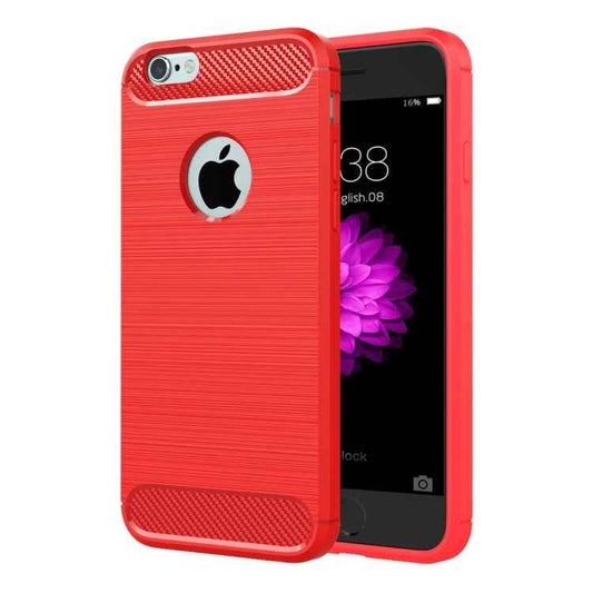 For iPhone 6 & 6s Brushed Texture Fiber TPU Rugged Armor Protective Case